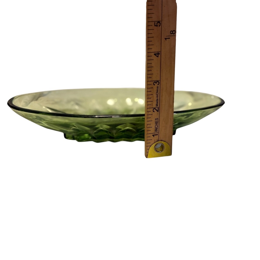Vintage Avocado Green Glass Oval Relish Dishes Set of 3 MCM Retro Serveware - Picture 12 of 12